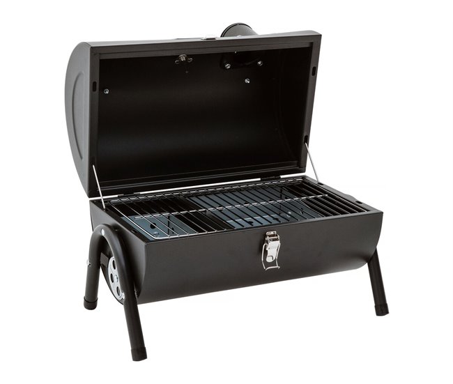 Conforama Barbacoa de carbón portátil "Capitán" - 42 x 27 x 43 cm - Negro