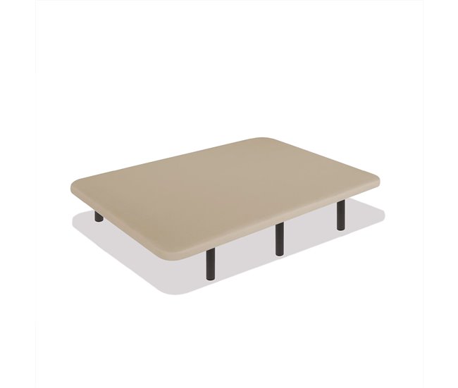 Conforama Base Tapizada Beige 90 x 180 cm DreamNite Tejido 3D Antideslizante Estructura 30x40mm 5 Barras Transversales Con Patas 30cm
