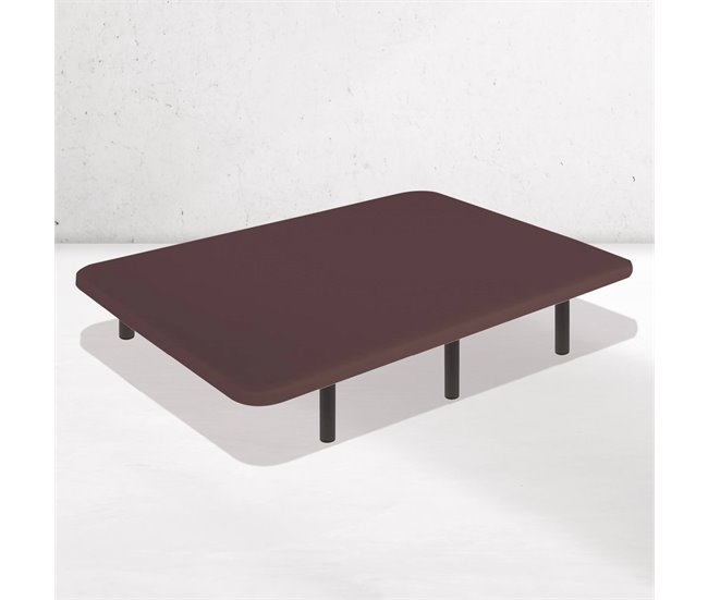 Conforama Base Tapizada Choco 90 X 190 Cm DreamNite Tejido 3D Antideslizante Estructura 30x40mm 5 Barras Transversales Con Patas 30cm