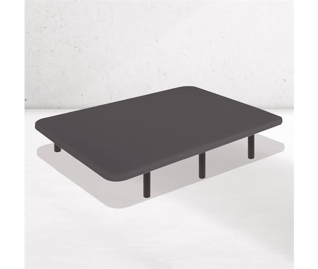 Conforama Base Tapizada Gris 80 X 190 Cm DreamNite Tejido 3D Antideslizante Estructura 30x40mm 5 Barras Transversales Con Patas 25cm