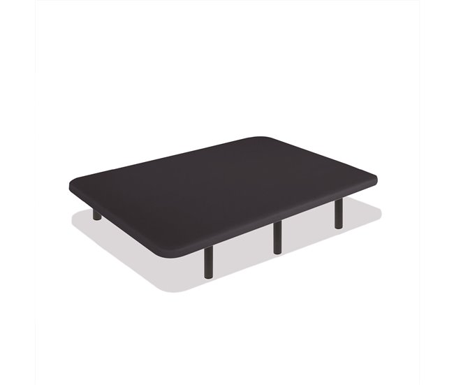 Conforama Base Tapizada Negra 105 x 180 cm DreamNite Tejido 3D Antideslizante Estructura 30x40mm 5 Barras Transversales Con Patas 30cm