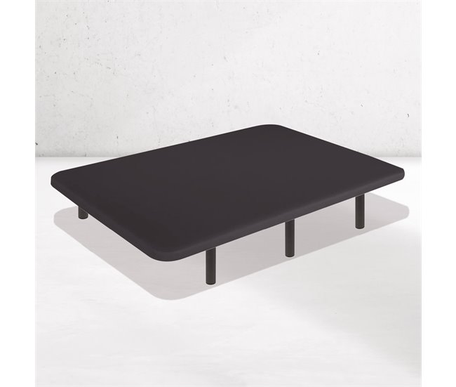 Conforama Base Tapizada Negra 80 X 180 Cm DreamNite Tejido 3D Antideslizante Estructura 30x40mm 5 Barras Transversales Con Patas 15cm