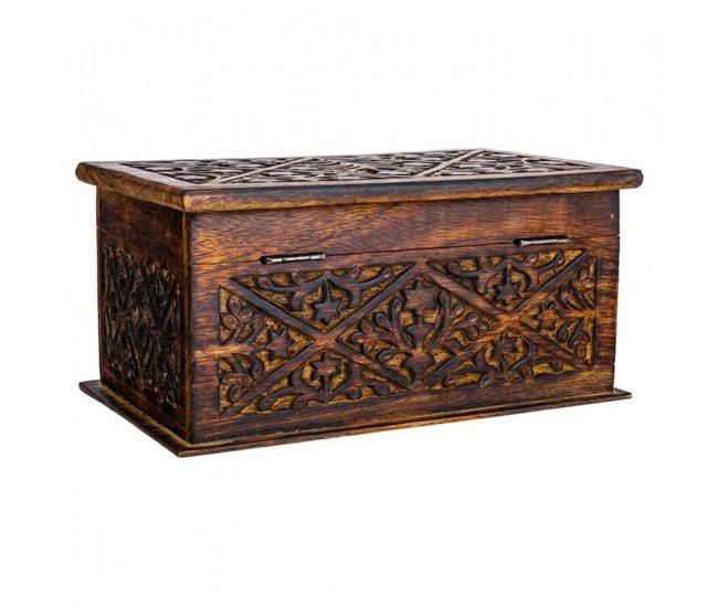 Conforama Baúl Alexandra House Living Marrón Madera De Mango 15 X 15 X 26 Cm Estilo Artesanal