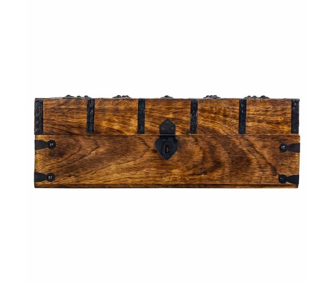 Conforama Baúl Alexandra House Living Marrón Metal Madera De Mango 20 X 12 X 38 Cm Estilo Artesanal