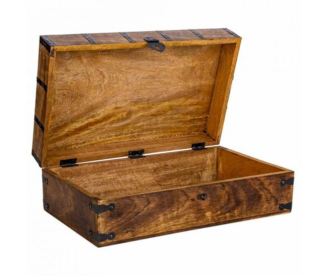 Conforama Baúl Alexandra House Living Marrón Metal Madera De Mango 20 X 12 X 38 Cm Estilo Artesanal