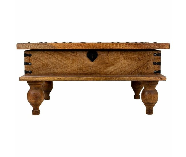 Conforama Baúl Alexandra House Living Marrón Metal Madera De Mango 40 X 30 X 60 Cm Estilo Artesanal
