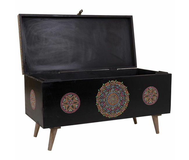 Conforama Baúl Alexandra House Living Negro Multicolor Madera De Mango Madera MDF 40 X 45 X 89 Cm
