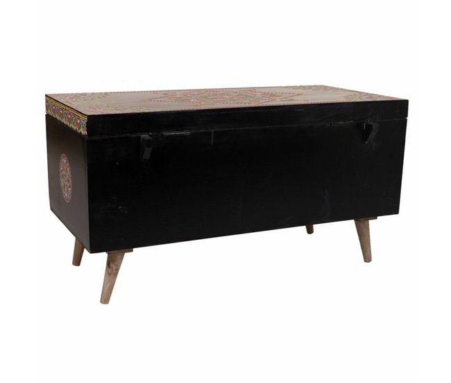 Conforama Baúl Alexandra House Living Negro Multicolor Madera De Mango Madera MDF 40 X 45 X 89 Cm