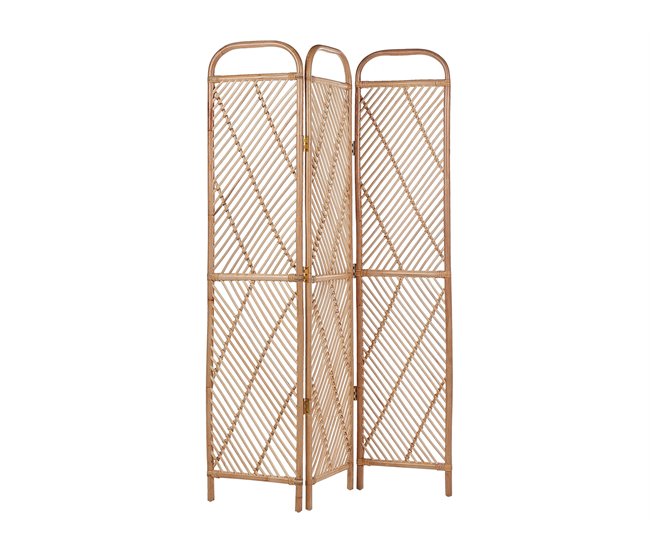 Conforama Biombo 3 Paneles De Ratán Beige/natural 106 X 180 Cm COSENZA