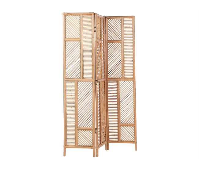 Conforama Biombo 3 Paneles De Ratán Beige/natural 117 X 180 Cm LAMEZIA