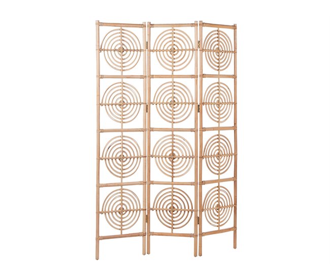 Conforama Biombo 3 paneles de ratán beige/natural 117 x 180 cm ALTAMURA