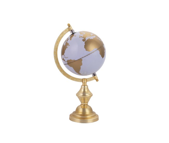 Conforama Bola Del Mundo Aluminio Dorado 18x15x30 Cm