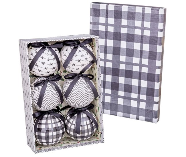 Conforama Bolas De Navidad Blanco Gris Papel Polyfoam 7 5 X 7 5 X 7 5 Cm (6 Unidades)