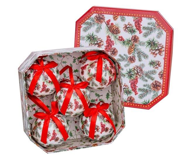 Conforama Bolas De Navidad Multicolor Papel Polyfoam 7 5 X 7 5 X 7 5 Cm (5 Unidades)