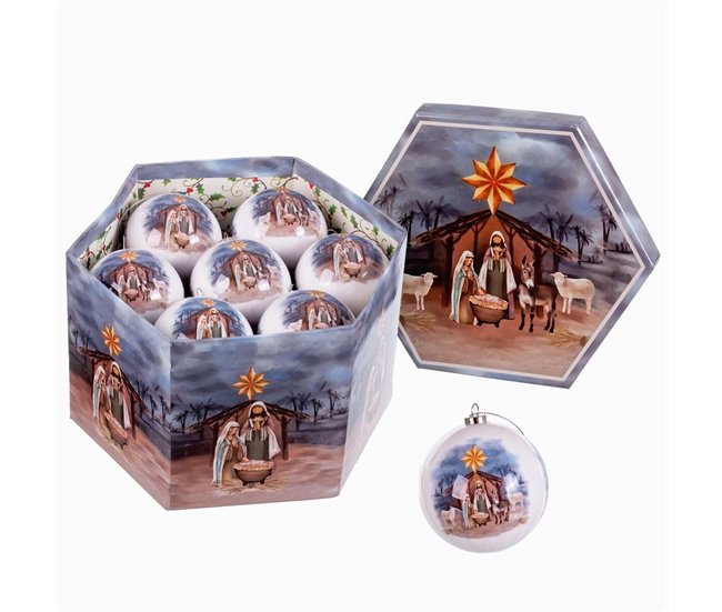 Conforama Bolas de Navidad Multicolor Papel Polyfoam Nacimiento/Belén 7 5 x 7 5 x 7 5 cm (14 Unidades)