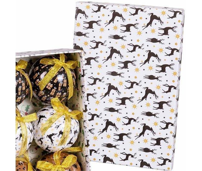 Conforama Bolas De Navidad Multicolor Papel Polyfoam Reno 7 5 X 7 5 X 7 5 Cm (6 Unidades)