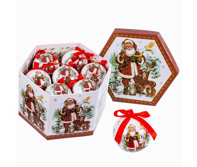 Conforama Bolas de Navidad Multicolor Polyfoam Papá Noel 7 5 x 7 5 x 7 5 cm (14 Unidades)