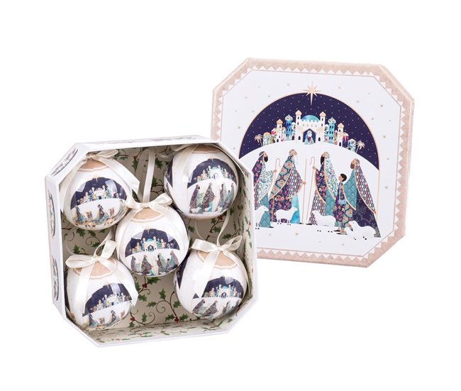 Conforama Bolas de Navidad Multicolor Polyfoam Reyes Magos 7 5 x 7 5 x 7 5 cm (5 Unidades)