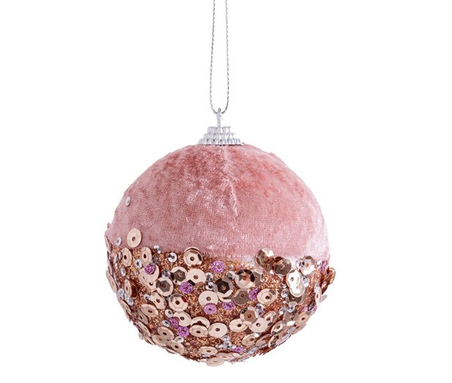 Conforama Bolas De Navidad Rosa Dorado Polyfoam Tejido 6 X 6 X 6 Cm (10 Unidades)