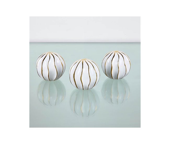 Conforama Bolas Presume De Casa Avice 9.3*9.3*9.3 Blanco/dorado Ceramica