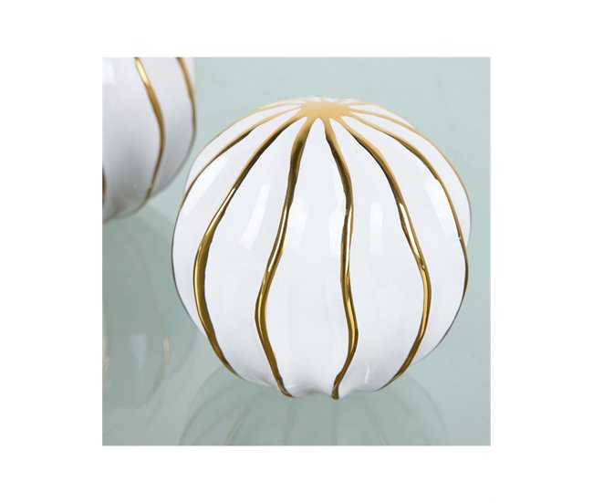 Conforama Bolas Presume De Casa Avice 9.3*9.3*9.3 Blanco/dorado Ceramica