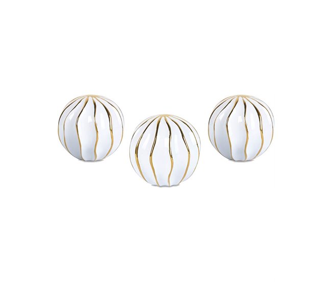 Conforama Bolas Presume De Casa Avice 9.3*9.3*9.3 Blanco/dorado Ceramica