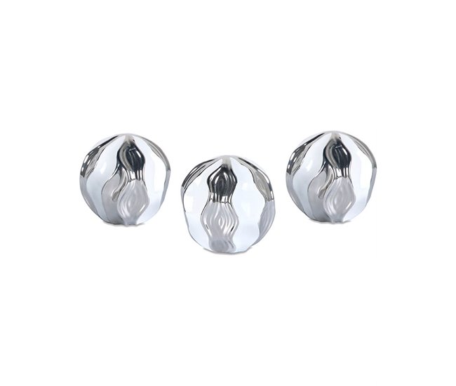Conforama Bolas Presume De Casa Lizzete 9.3*9.3*9.3 Blanco/plateado Ceramica