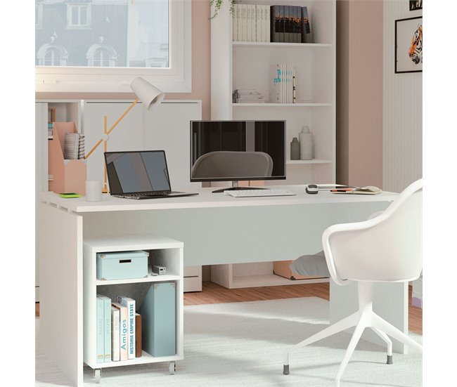 Conforama Briebe Zenith Escritorio Mesa De Ordenador Oficina Estudio 76 X 155 X 68 Cm Despacho Habitación Desk Blanco