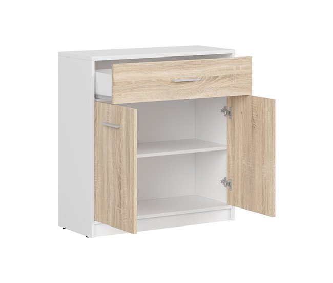 Conforama Bufé 1 Cajón 2 Puertas Ewen Blanco Y Madera