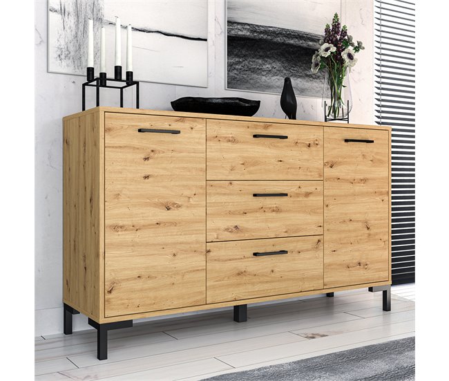 Conforama Bufé 2 Puertas 3 Cajones 138 Cm Liora Madera