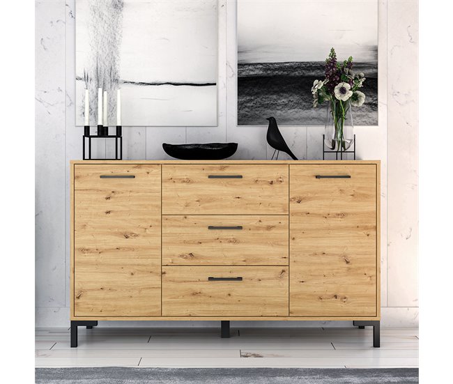 Conforama Bufé 2 Puertas 3 Cajones 138 Cm Liora Madera
