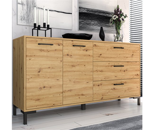 Conforama Bufé 2 Puertas 3 Cajones 160 Cm Liora Madera