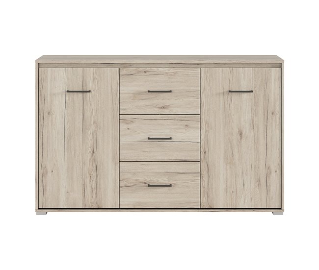 Conforama Bufé 2 Puertas 3 Cajones Abriel Madera Y Antracita