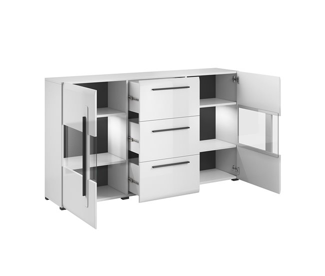 Conforama Bufé 2 Puertas Y 3 Cajones Con LED Louis Blanco