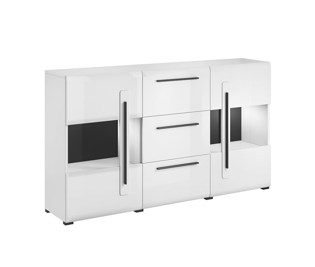 Conforama Bufé 2 puertas y 3 cajones con LED Louis Blanco