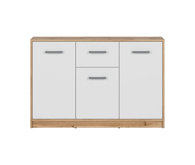 Conforama Bufé 3 Puertas 1 Cajón Cyril Madera Y Blanco