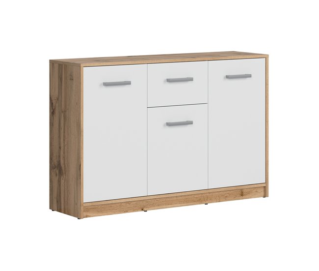 Conforama Bufé 3 puertas 1 cajón Cyril Madera y Blanco