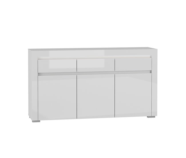 Conforama Bufé 3 puertas 3 cajones con LED Kasla Blanco