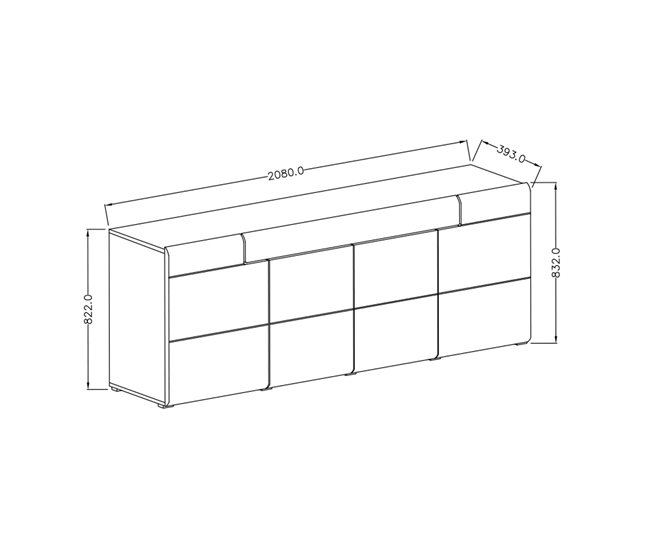 Conforama Bufé 4 Puertas 1 Cajón Jules Gris Y Madera