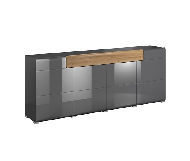 Conforama Bufé 4 puertas 1 cajón Jules Gris y Madera