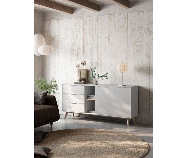 Conforama Buffet 2 Puertas 2 Nichos Y 3 Cajones L165 Cm - Campus