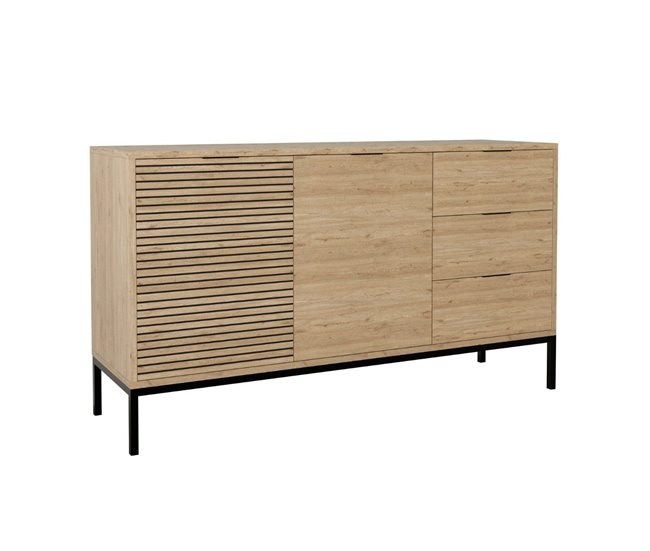 Conforama Buffet 3 Puertas Y Patas De Metal Ariel - L140 Cm