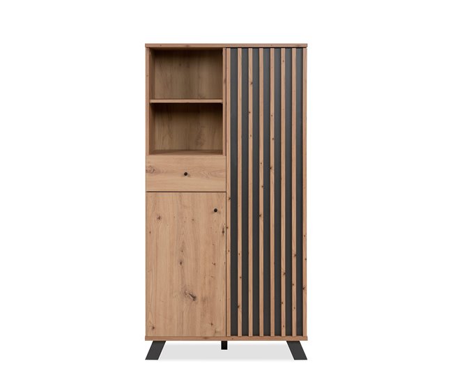 Conforama Buffet alto de 2 puertas 2 nichos y 1 cajón H156 cm - MEDAN