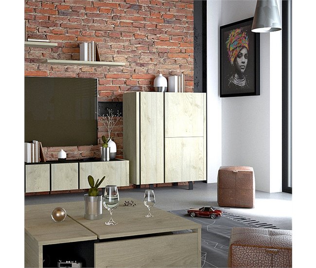 Conforama Buffet Alto De 3 Puertas RUSH - Fabricación Francesa