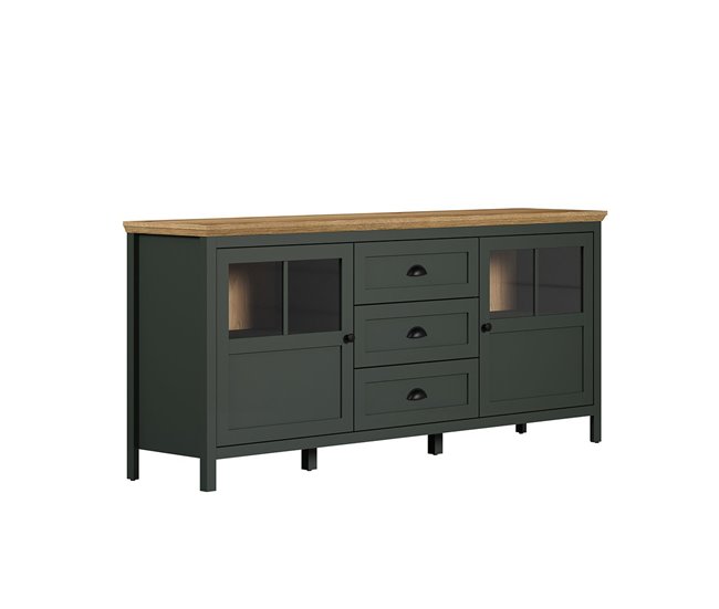 Conforama Buffet Bajo Con Iluminación LED Incluida 2 Puertas Y 3 Cajones L185 Cm - Stanton