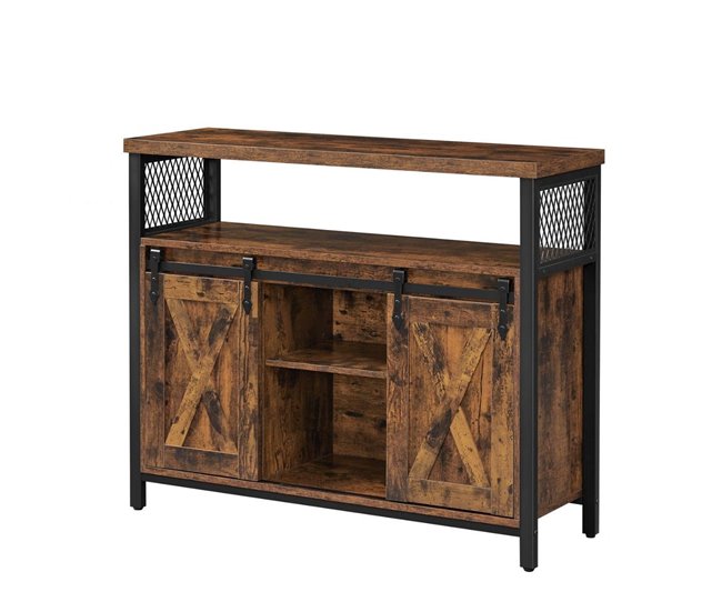 Conforama Buffet Estilo Industrial con Puertas Corredizas - L100 cm