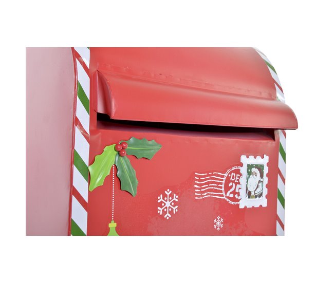 Conforama Buzón DKD Home Decor Blanco Rojo Metal 29 X 24 X 52 Cm
