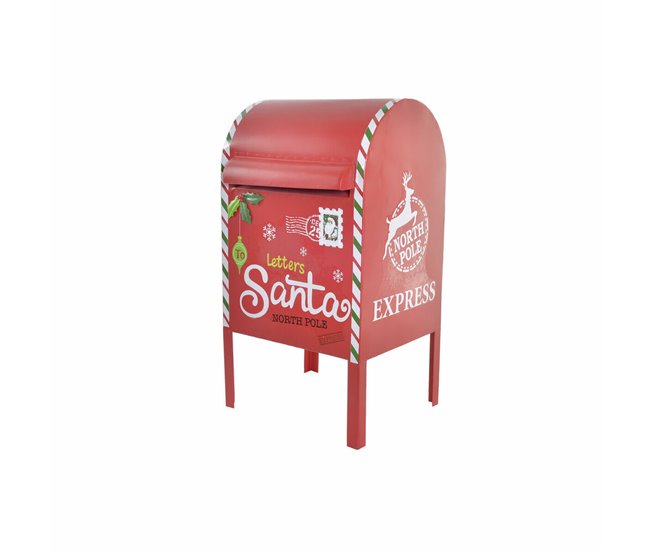 Conforama Buzón DKD Home Decor Blanco Rojo Metal 29 x 24 x 52 cm