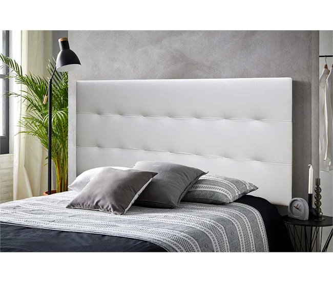 Conforama Cabecero ALASKA Polipiel Polipiel Blanco 105cm X 75cm