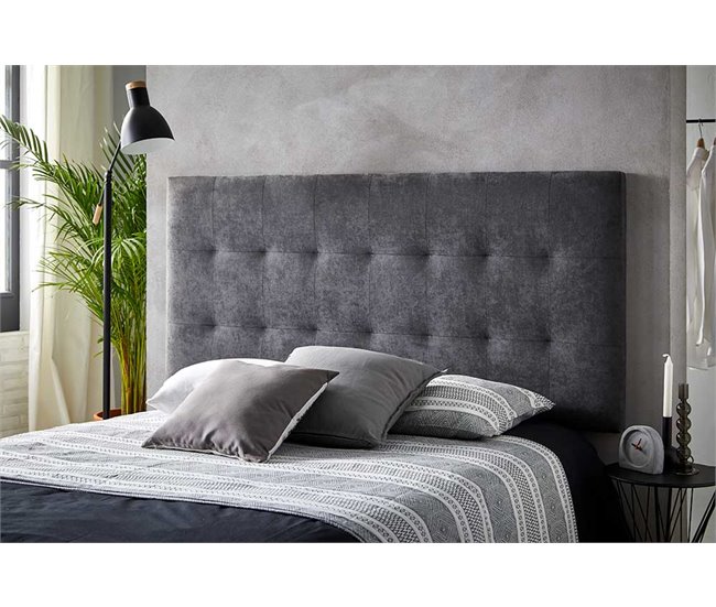 Conforama Cabecero ALASKA Tela Gris Oscuro 160cm X 75cm